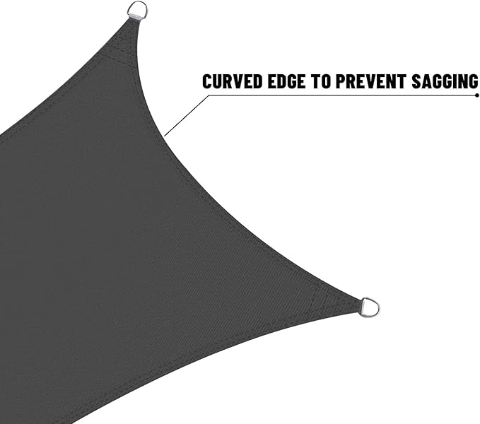 LOVE STORY Right Triangle 7'x14'x15.7' Waterproof Sun Shade Sail Canopy UV Block for Outdoor Patio Backyard Carport,Dark Grey(We Make Custom Size)