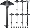 SUNVIE Low Voltage Pathway Lights Wired Path Light Outdoor 3W 12-24V 3000K Waterproof Aluminum LED Landscape Lights with Connector for Garden Walkway Yard - ETL Listed Cord, 8 Pack