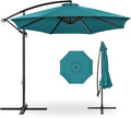 Best Choice Products 10ft Offset Cantilever Hanging Market Patio Umbrella, 8 Sturdy Ribs, Easy Adjustment - Cerulean