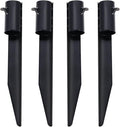 Steel Torch Stakes for Tiki Torches, Freestanding Poles and Solar Lights, 10inch Torch Stand Stakes Outdoor Light Stakes Garden Stakes for Lights (4 Pack)