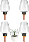 4 Pcs Plant Watering Globes Self Watering Planter Insert Plants Top Fill Water Device Plastic Water Bulbs Slow Release Terracotta for Plants, Clear