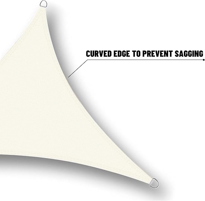 SUNNY GUARD Waterproof Sun Shade Sail 6'x6'x8.5' Cream Right Triangle UV Block Sunshade for Backyard Yard Deck Patio Garden Outdoor Activities and Facility(Customized)