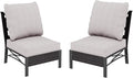 MFSTUDIO Patio Furniture Set, 2 Seat Outdoor Sectional Sofa Conversation Set, Woven Rattan Patio Couch for Backyard, Garden, Deck
