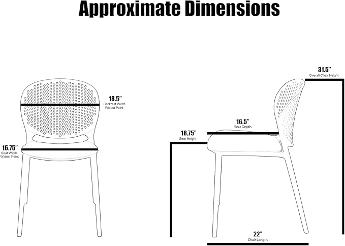 2xhome Set of 2 Patio Dining Chairs | Modern Stackable Outdoor Pool Side Chair | Weather Resistant Plastic for Yard, Porch, Balcony, Kitchen, Green