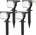 EIUIO Solar Outdoor Lights, 3 Lighting Modes Solar Spot Lights Outdoor with Auto On/Off, Waterproof Landscape Lighting for Garden Yard Pathway, 4 Pack(Cool White)