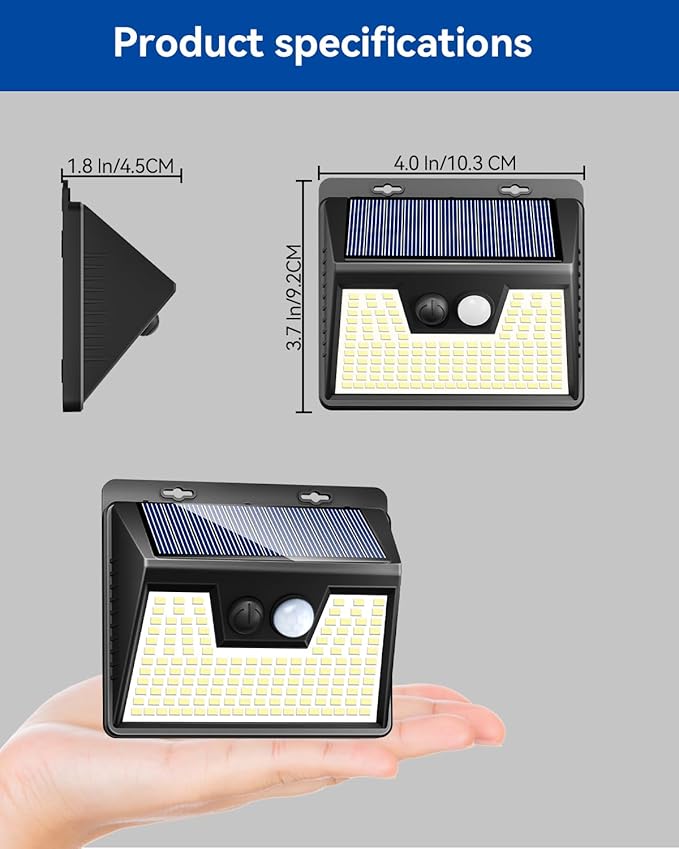 Peasur Solar Lights Outdoor Waterproof [6 Pack/140LED], Warm White Motion Sensor Lights Dusk to Dawn, 3 Modes Solar Fence Security Lighting for Wall Garden Yard Stair Outside