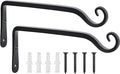 FEED GARDEN Wall Hook Hanging Plant Bracket 10 Inch 2 Pack, Hand-Forged Plant Hanger for Hanging Bird Feeders, Wind Chimes, Flower Baskets, Yoga Mat, Indoor/Outdoor Use, Black