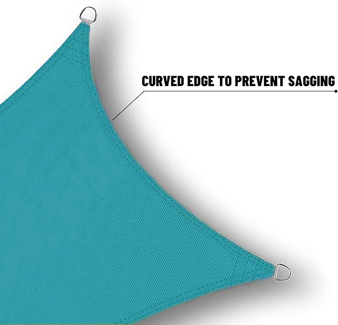 SUNNY GUARD Waterproof Sun Shade Sail 8' x 18' Turquoise Blue Rectangle UV Block Sunshade for Backyard Yard Deck Patio Garden Outdoor Activities and Facility(Customized)