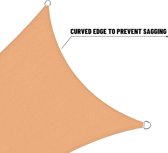 SUNNY GUARD Custom Size 9'x10' Peach Fuzz Sun Shade Sail Rectangle UV Block Shade for Backyard Yard Patio Deck Garden(Customized)