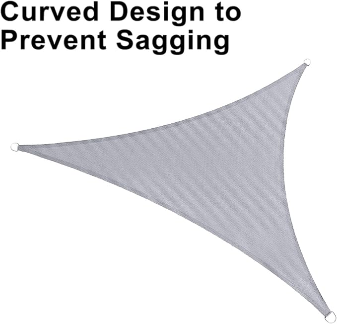 LOVE STORY Custom Size 6'x10'x11.7' Silver Grey Sun Shade Sail Triangle Sunshade Fabric Awning Canopy for Patio Backyard Carport Pergola (Customized)