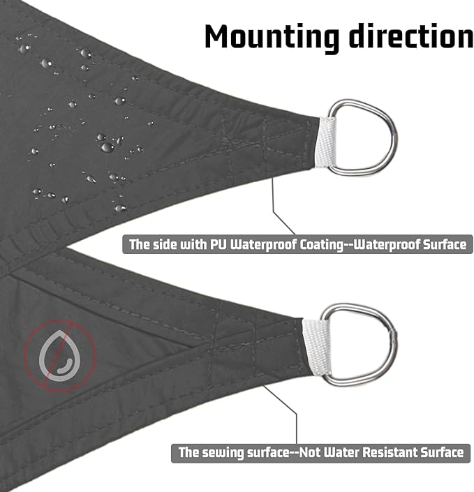 LOVE STORY Right Triangle 6'x6'x8.5' Waterproof Sun Shade Sail Canopy UV Block for Outdoor Patio Backyard Carport,Dark Grey(We Make Custom Size)