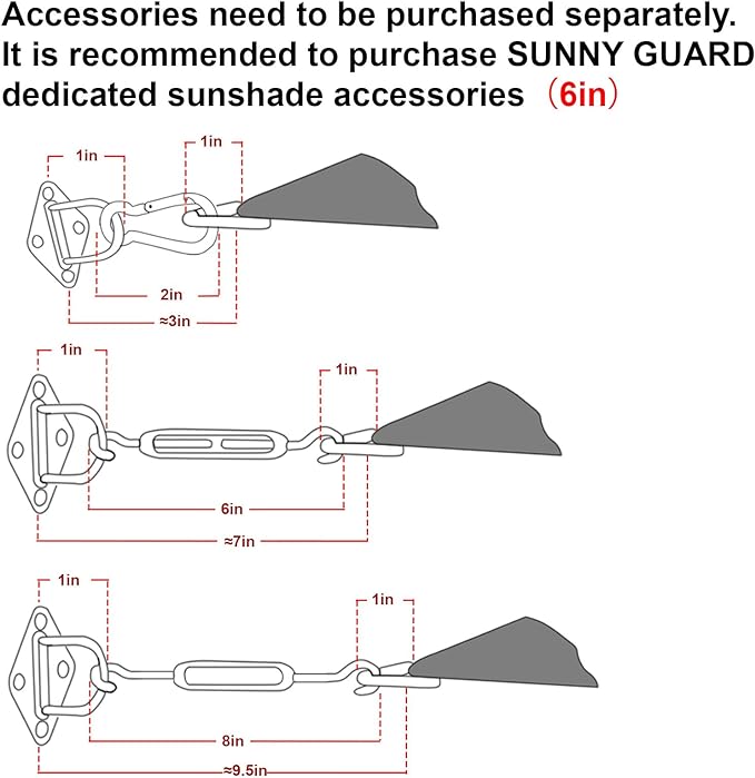 SUNNY GUARD Custom Size 7'x16' Butter Cream Sun Shade Sail Rectangle UV Block Shade for Backyard Yard Patio Deck Garden(Customized)