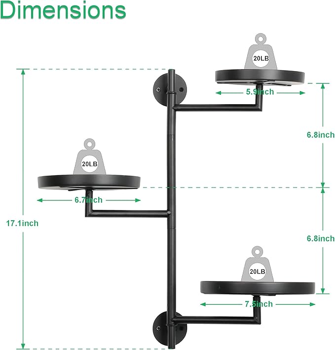 Rotating Window Wall Plant Shelves Stand Holder, 3 Tiered Metal Floating Plant Shelf Hanger Indoor , Window Sill Gifts