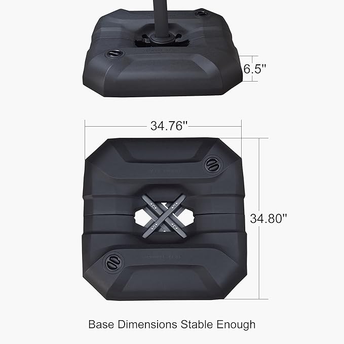 PURPLE LEAF 11 Feet Patio Cantilever Umbrella with Base Outdoor Umbrella Round Aluminum Offset with 360-degree Rotation for Garden Deck Pool Patio, Turquoise Blue