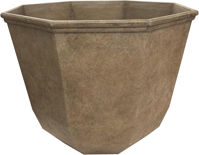 Classic Home and Garden Shaina Planting Pots - Lightweight Indoor & Outdoor Plant Pots - UV-Resistant Resin Flower Pots - Pot Planters for Flowers & Herbs (15” Earth)