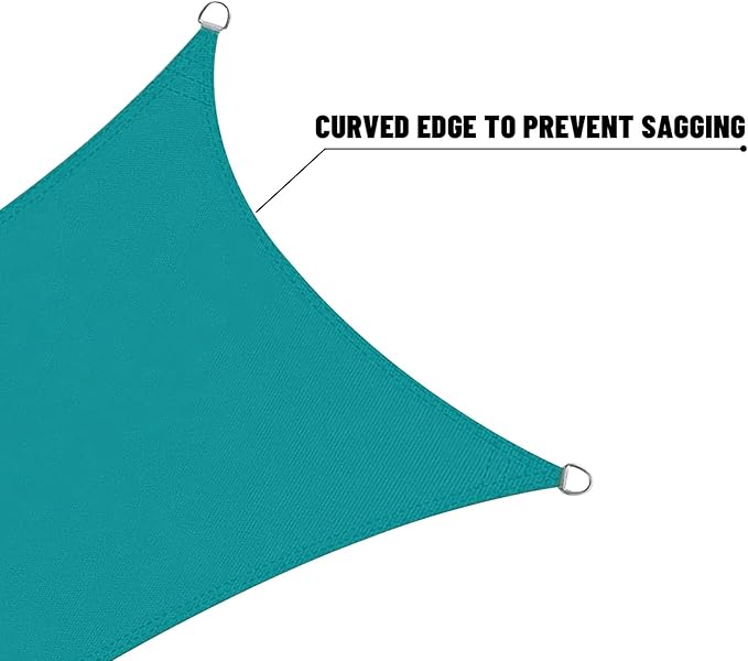 LOVE STORY Rectangle 7'x10' Waterproof Sun Shade Sail Canopy UV Block for Outdoor Patio Backyard Carport,Turquoise Blue(We Make Custom Size)