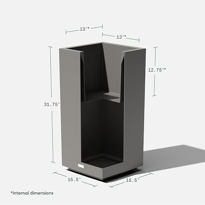 Veradek Block Series Pedestal Planter - Tall Planter for Indoor or Outdoor Front Porch | All-Weather Use with Removable Insert Bucket | Modern Décor for Flowers, Tall Trees, Faux Plants