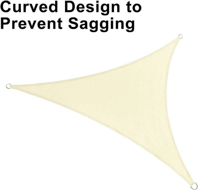 LOVE STORY Custom Size 12'x14'x18.4' Butter Cream Sun Shade Sail Right Triangle Sunshade Fabric Awning Canopy for Patio Backyard Carport Pergola (Customized)