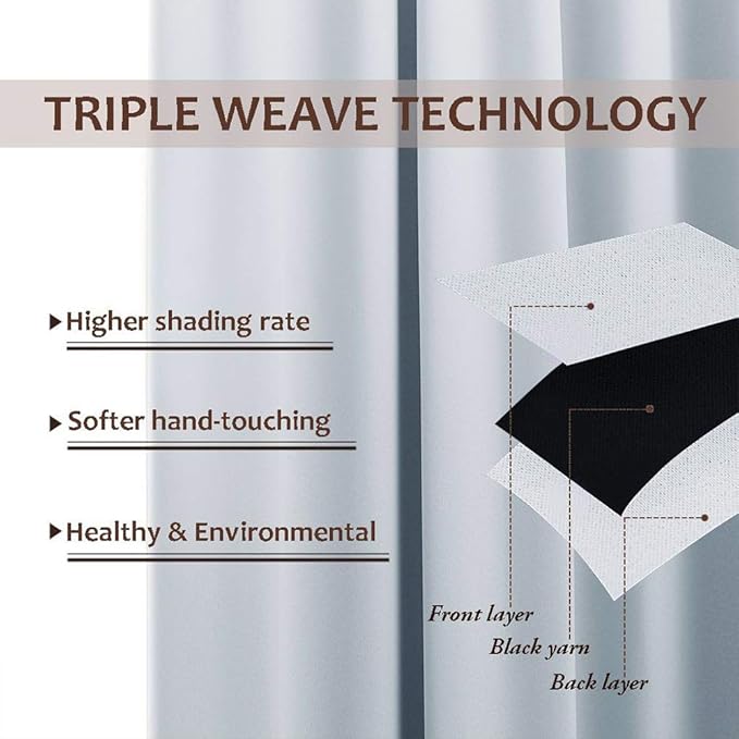 NICETOWN Bedroom Curtain Waterproof, Rustproof Grommet Triple Weave Textured Room Darkening Energy Saving Vertical Blinds for Public Privacy Protect, Winter White, W84 x L120, 1 Panel