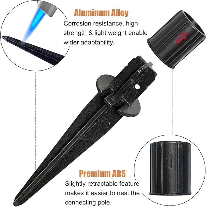 Metal Stakes Solar Lights Replacement Spike - Outdoor Ground Stake for Backyard Garden Lights Landscape Yard Pathway Patio Lamps Pole (Metal-12 Pack)- 0.78x5.36 inches