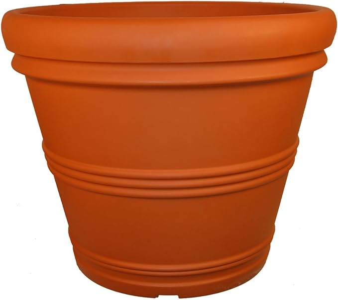 Tusco Products RR245TC Rolled Rim Garden Pot, 24.5-Inch, Terra Cotta Color.