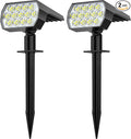 Solar Spot Lights Outdoor Waterproof IP65, [2 Pack/52 LED] 2-in-1 Solar Landscaping Spotlights, 3 Lighting Modes Solar Powered Garden Flood Light for Patio Pathway Driveway Pool Yard(Cool White)