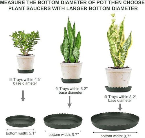 12Pcs Plant Saucer, 6 8 10 Inch Durable Plastic Plant Tray, Black Round Plant Pot Saucers, Drip Tray for Indoor and Outdoor Garden