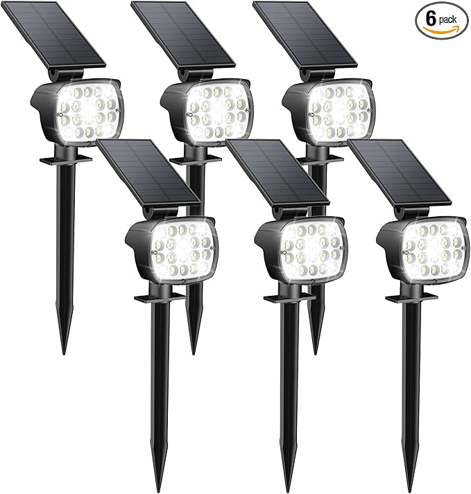 Kaxiida Solar Spot Lights Outdoor Waterproof - 2026 Upgrade 3 Level Ultra Bright Spot Lights Uplights, LED Landscape Spotlight for Tree, Pathway, Wall, Adjustable Solar Panel Auto On/Off