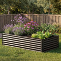 COMHOMA Galvanized Raised Garden Bed,Large Metal Planter Box for Outdoor Vegetables,Corrugated Steel Herbed Plants Container,Extra Deep Gardeners Kits with Open Bottom (1, 6x3x2FT)
