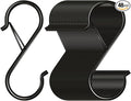 48 Pack S Hooks for Hanging, 3.5 inch Heavy Duty Metal S Hooks with Safety Buckle S Shaped Hooks Pot Rack Closet Hooks for Hanging Plants, Clothes, Kitchen Utensil, Pots, Pans, Bags (Black)
