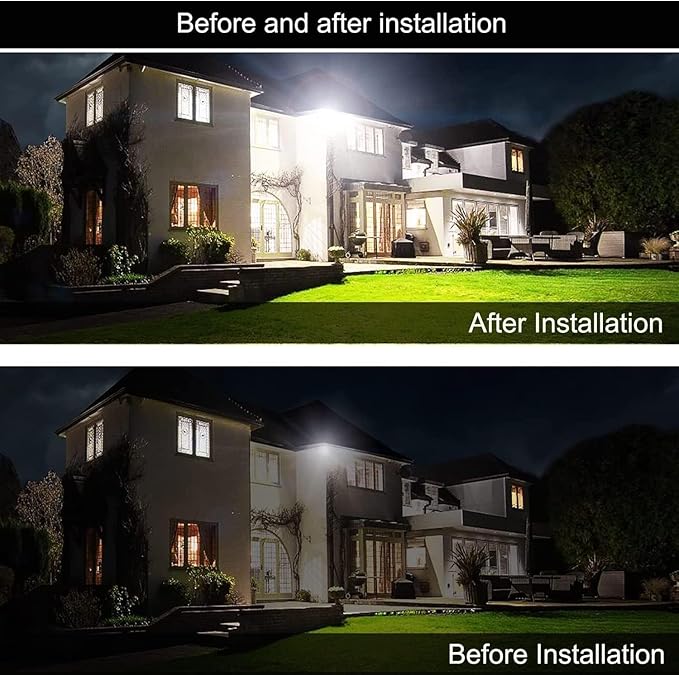 2Pack LED Flood Light Outdoor,250W LED Work Light 25500lm with 6FT US Plug,IP66 Waterproof Exterior Security Lights,6000K Daylight White Outside Floodlights Slim Design for Playground Yard