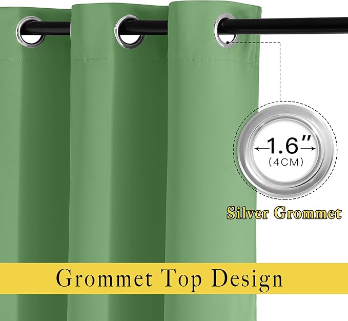 NICETOWN Patio Door Curtain Sound Blocking, Bedroom Privacy Room Divider Curtain, Thermal Insulated Blackout Closet Sliding Door Shade (1 Panel, 100" Wide x 120" Long, Froest Green)