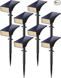 Koicaxy Solar Lights Outdoor Waterproof 8 Pack IP65, 100 LEDs 4 Light Modes, Higher Charging Efficiency, Auto On/Off Solar Landscape Spotlights for Garden Decor Yard Pathway Patio - Warm White