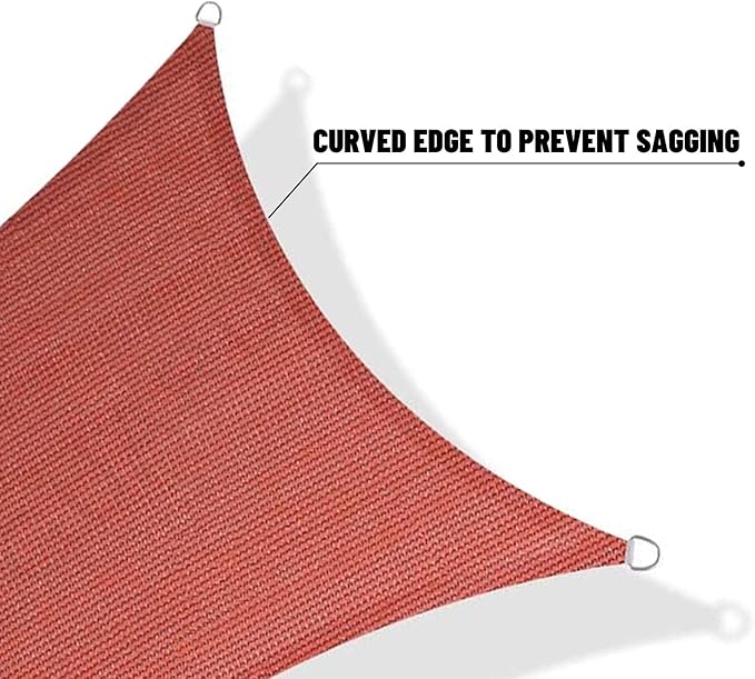SUNNY GUARD Custom Size 9'x9'x9' Terra Red Sun Shade Sail Triangle UV Block Shade for Backyard Yard Patio Deck Garden(Customized)