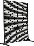 Oakland Living 6 ft. X 4 ft. Black Freestanding Metal Privacy Screen Room Divider