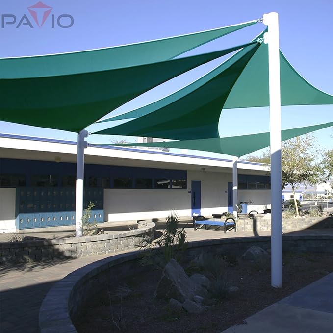 Patio Paradise 6' x 6' x 6' Sun Shade Sail Triangle Canopy Shade Cloth Fabric Sunlight Block Patio Pergola Cover HDPE Deck Awning for Outdoor Backyard Roof Shading, Turquoise
