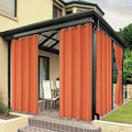 BONZER Waterproof Outdoor Curtains for Patio Porch Pergola Cabana Light Filtering Privacy Grommet Indoor Curtain Panels for Bedroom Living Room, 1 Panel, 54W x 108L inch, Mecca Orange