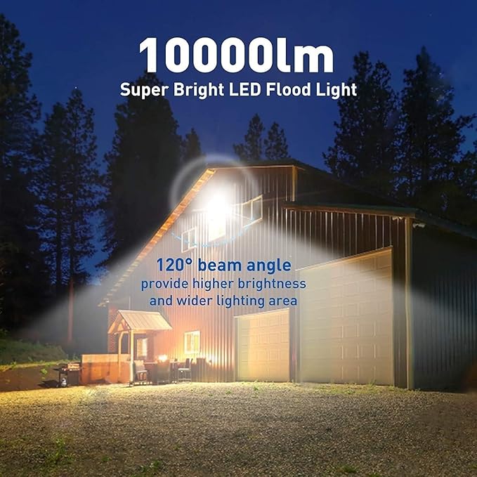 4Pack LED Flood Light Outdoor,150W LED Work Light 15500lm with 6FT US Plug,IP66 Waterproof Exterior Security Lights,6000K Daylight White Outside Floodlights Slim Design for Playground Yard