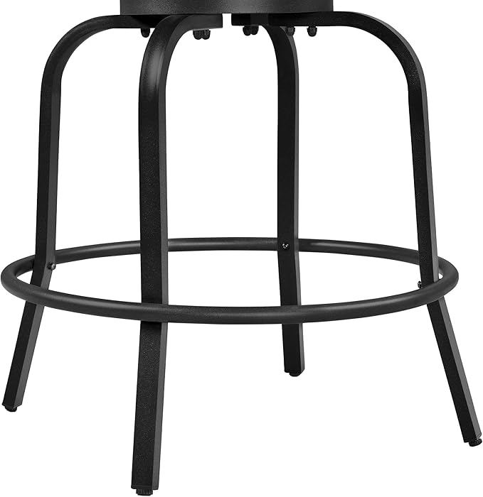 Yaheetech Patio Swivel Barstools Outdoor Chairs Set of 6, High Bistro Stools Outdoor Furniture, All-Weather Patio Stools for Outside, Beach, Lawn, Poolside and Garden, Black