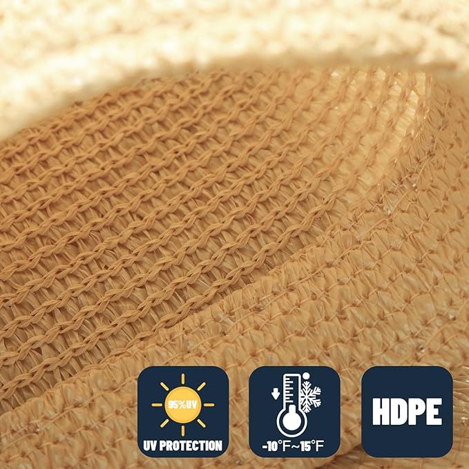 SUNNY GUARD Custom Size 9'x9' Sand Sun Shade Sail Rectangle UV Block Shade for Backyard Yard Patio Deck Garden(Customized)