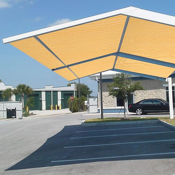 Eden's Decor Straight Flat-Edged Sun Shade Sail Rectangular 5' x 15' Wheat UV-Blocking Outdoor Canopy Fabric Cloth Awning for Pergola Patio Garden Backyard Custom Size