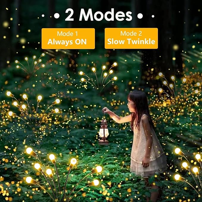 6-Pack Garden Solar Lights, 48 LED Solar Lights Outdoor for Garden Decor, Waterproof Firefly Light Outdoor (Sway by Wind), Swaying Light for Outside Yard Pathway Landscape Decorations (Warm White)