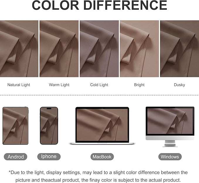 RYB HOME Outdoor Curtains for Patio - Extra Wide Blackout Waterproof Indoor Outdoor Solar Curtains for Balcony Yard Screen Porch Window, 150 inch Width x 95 inch Length, 1 Panel, Mocha