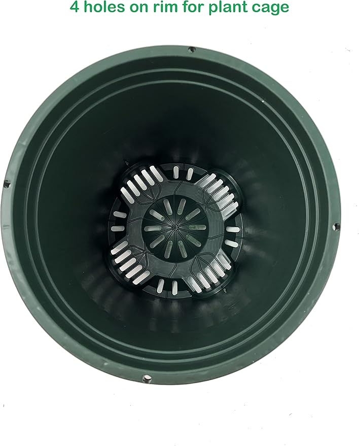 3 Gallon 6-Pack Plant Pots Nursery Pot Green Plastic Planters for Outdoor Indoor Plants Gardening Flower Pots with Drainage Holes