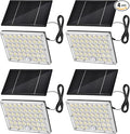 184 LED Solar Lights Outdoor, Waterproof Solar Motion Sensor Flood Lights Outside with 3 Modes Adjustable, Auto On/Off, 20Ft Cable for Porch, Patio, Garden, Garage,Yard, 4 Packs