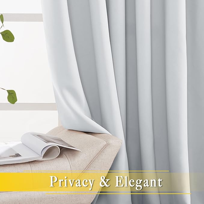 NICETOWN Patio Door Curtain Vertical Blinds, Grommet Top Room Divider Curtain Panel Thermal Insulated for Bedroom/Living Room (Greyish White, W80 by L108, 1 Panel)