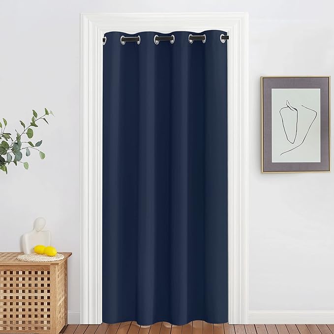 NICETOWN Bedroom Curtain 78 inch Length - Grommet Privacy Window Curtain & Drape Light Blocking Sound Reducing Window Treatments for Living Room (Navy, 1 Panel, W52 x L78)