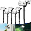 WdtPro Upgraded Bright Solar Lights Outdoor Waterproof, Auto ON/Off Solar Spot Lights Outdoor, Dusk to Dawn Spotlights, Adjustable Landscape Lighting for Yard Tree Path Garden, Cool White, 6 Pack