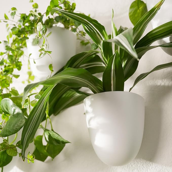 PlantPod Classic - Self-Watering Wall Planters (9, White) - Easy to Water and Install - Lightweight - Design Your Own Vertical Garden - Wall Planters for Indoor Plants