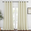 NICETOWN Blackout Living Room Curtain 90 inches Long - Thermal Insulated Grommet Room Darkening Window Treatment Sound Dampening Drape for Bedroom (Beige, W52 x L90, 1 Panel)